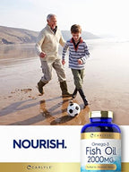 Carlyle 2000mg fish oil dietary supplement bottle 320 count