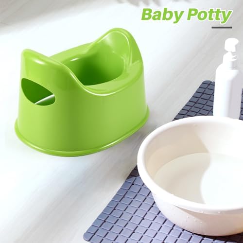 Side view of Srutueo portable travel potty green