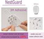 No tool installation process of the industrial adhesive backing on a smooth wall surface.