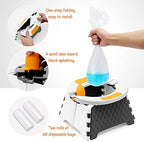 YUNHECAM compact foldable potty seat stored inside a backpack