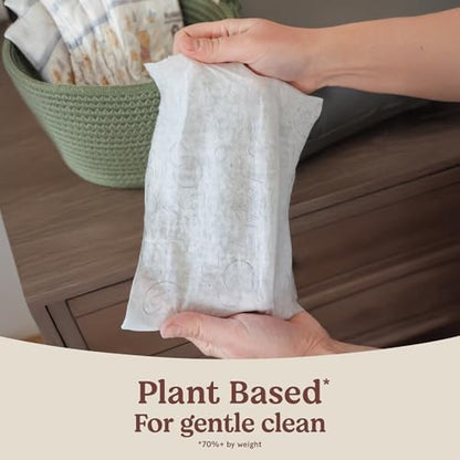 Huggies Calm thick plant based baby wipes package layout highlighting the five hundred and sixty total count.