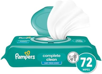 Pampers Baby Wipes, Complete Clean Baby Fresh Scented Wipe, Gently Cleans Head to Toe, 72 Total (1 Flip-Top Packs) - Image 2