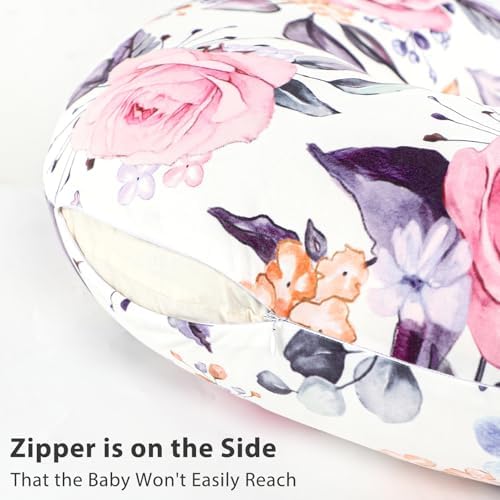 Pea Pod nursing pillow cover showing the hidden zipper side detail