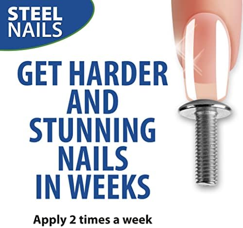 Close up of Steel Nails Hardener liquid nail treatment bottle