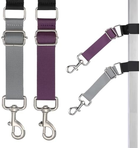 Close up of heavy duty swivel clips on dog grooming loop