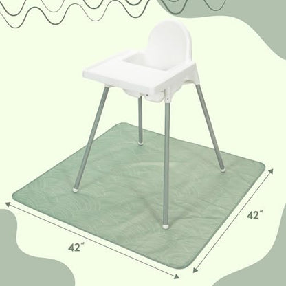 S&T INC. high chair mat fabric texture and sage needlepoint pattern detail.