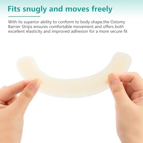 Vlookup ostomy extenders showing the pressure sensitive adhesive texture and contour shape