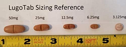 Imported LugoTab 25mg high potency iodine supplement bottle label details