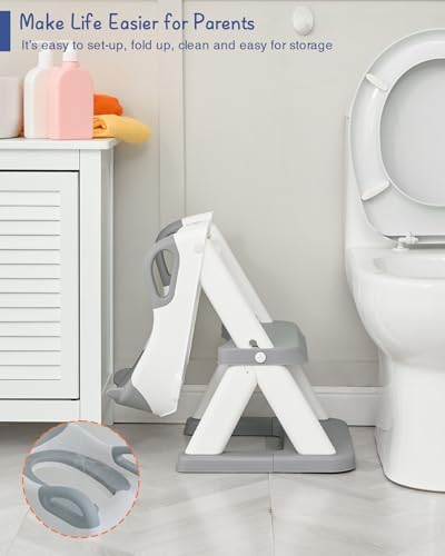 Underneath view of the non slip rubber pads on the Forbena potty training chair stairs