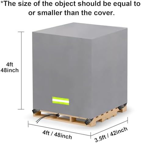 Four click close windproof buckle straps on the bottom base of the pallet tarp.