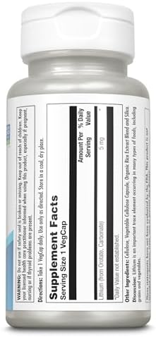 KAL Lithium Orotate five milligrams bottle label authentic trace mineral product