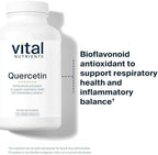 Vital Nutrients Quercetin vegan capsule count and dosage information