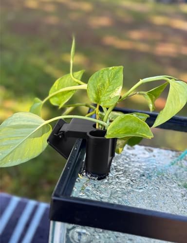 Side angle of the lightweight Joqepy rectangular plant organizer showing clip dimensions.