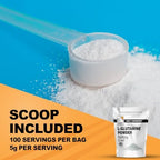 It's Just! L-Glutamine Powder mixing into water glass