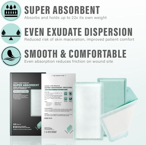 EVERLIT CARE four inch by eight inch wound care pad application view.