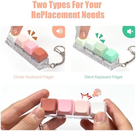 Close up view of the premium PVC material switches on the Mintcaps sensory finger clicker toy.