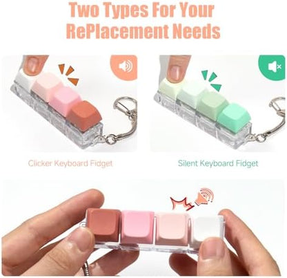 Close up view of the premium PVC material switches on the Mintcaps sensory finger clicker toy.