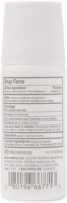 Medline Freshscent Roll-On Antiperspirant showing label details and cap