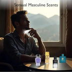 Top view of men's mini fragrance set assortment