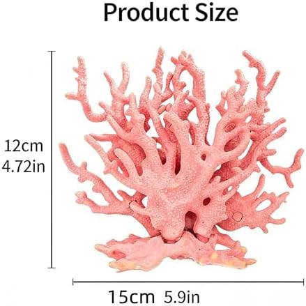 Vibrant pink underwater plant ornament displayed in a clean freshwater aquarium.