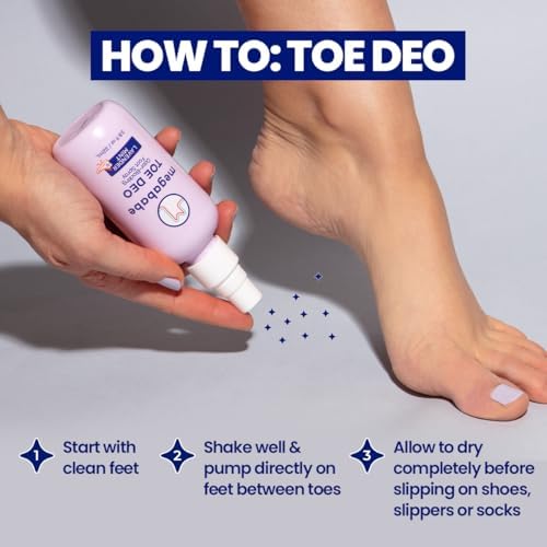 Authentic Megababe Toe Deo imported skincare product with witch hazel and tea tree oil.