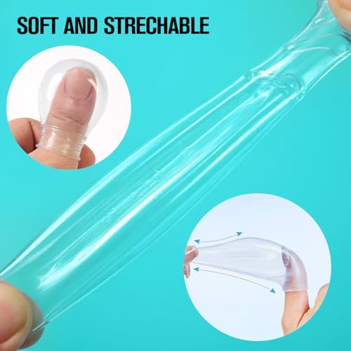 Eldosilk leak-proof finger guards being used for a professional manicure nail soak.