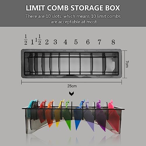 Akozon electric trimmer guide comb storage case angled view illustrating sturdy plastic build and spacing