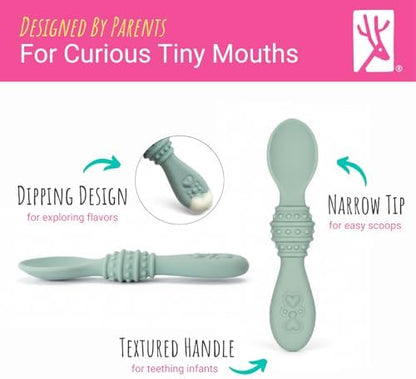 Flexible food grade material demonstration highlighting the gentle texture for teething gums