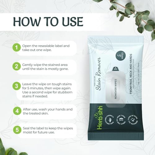 Herbishh authentic USA imported beauty accessories pack of five multiuse salon wipes close view.