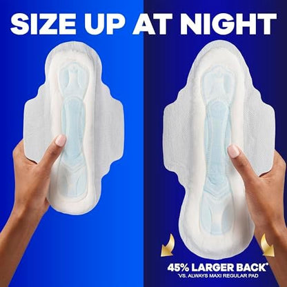 Authentic Always Maxi pads for women showing the leak-free guarantee label.