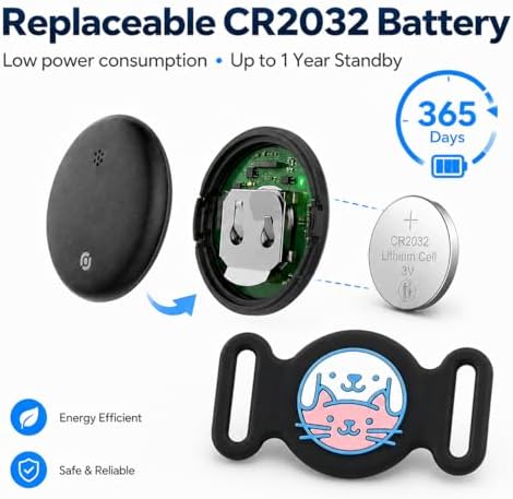 Android Find My Device compatible tracking tag for large dogs side profile.