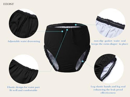 Adjustable drawstring detail on Codida incontinence swim diaper