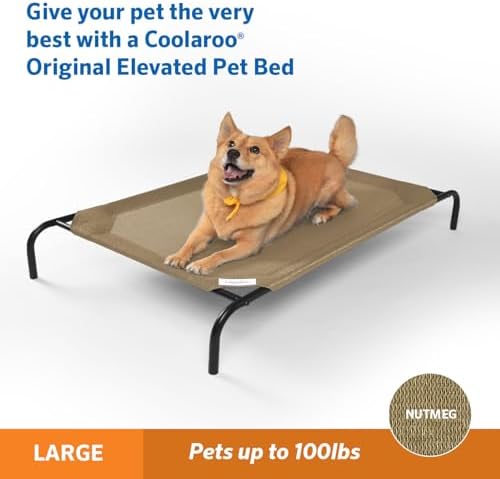 Coolaroo Original Elevated Dog Bed - Breathable Off-The-Ground Pet Bed with Cooling Fabric, Joint Relief & Moisture-Resistant Fabric, 100% Recyclable, Easy Clean, Nutmeg, Large - Image 3