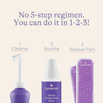 Lansinoh upside down peri bottle with angled nozzle for postpartum cleansing