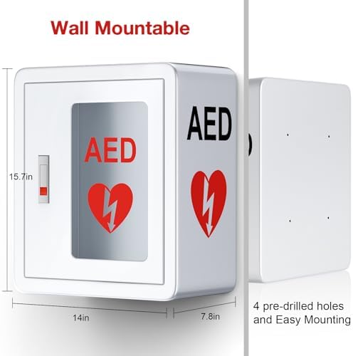 Wall mounted emergency medical cabinet with snap lock mechanism