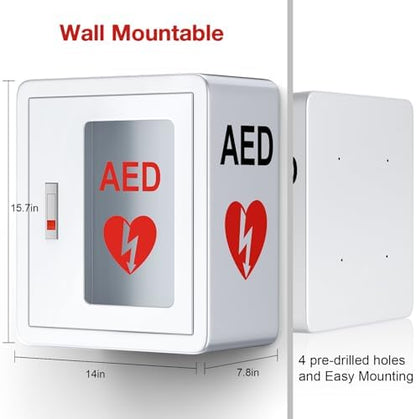Wall mounted emergency medical cabinet with snap lock mechanism
