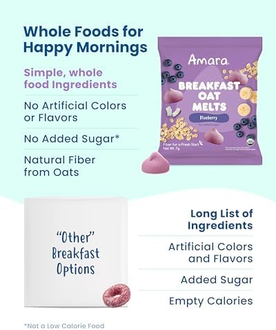 Amara organic foods healthy toddler snacks textured close up showing melt in the mouth bites