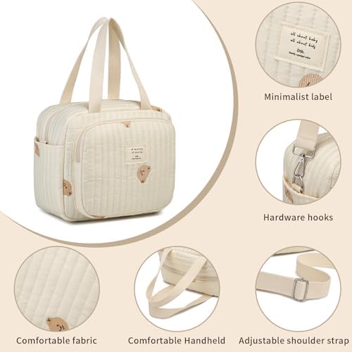 Fwkekye off white travel baby bag bottle compartments