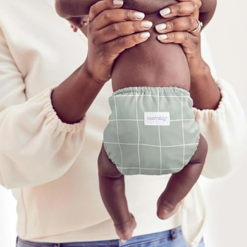 Esembly reusable diaper system showing inner and outer layers