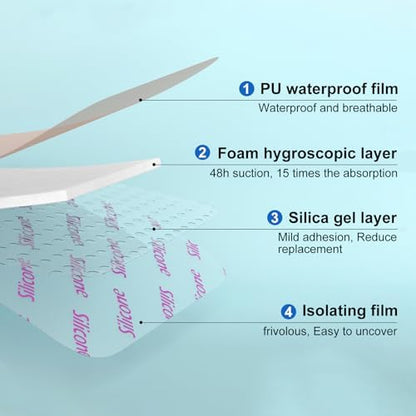 ZMZPA waterproof silicone bandages box set displaying forty count individual medical dressings