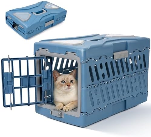 HWAEYEM collapsible cat carrier clear top loading door view