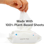 Nolla compostable baby wipes back label demonstrating safety credentials and clean formulation details.