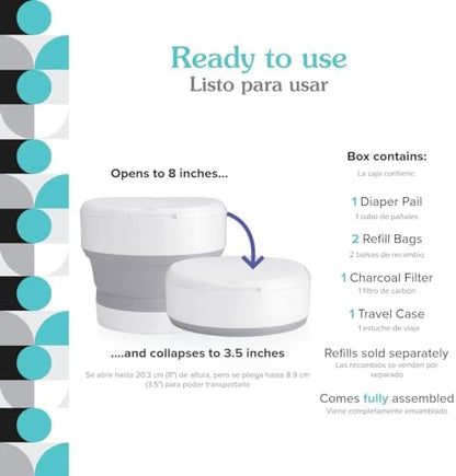 Dooli diaper pail showing child safety lock mechanism