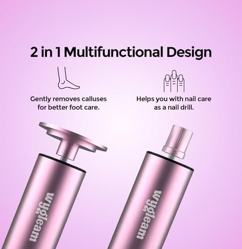 Rechargeable 2-in-1 pedicure kit with nail drill and foot grinder accessories.