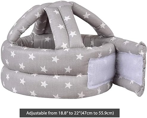 Side profile of Okydoky baby cushion cap for toddlers
