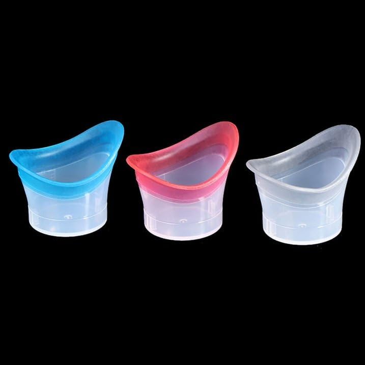 Soft silicone eyelash and lid care cups for digital eye strain relief