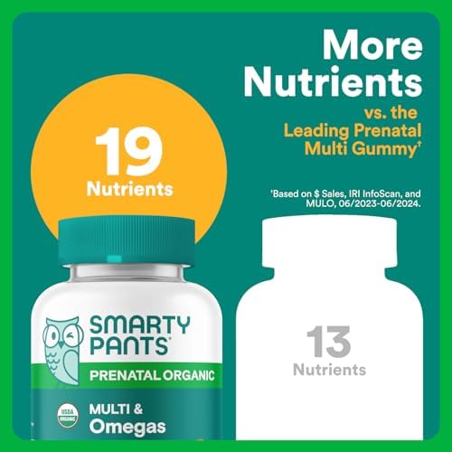 SmartyPants 120 count prenatal multivitamin bottle close up