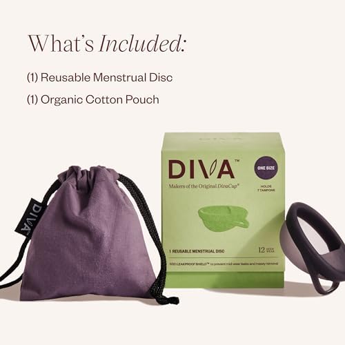 Diva Disc menstrual product side profile highlighting the leakproof shield design.