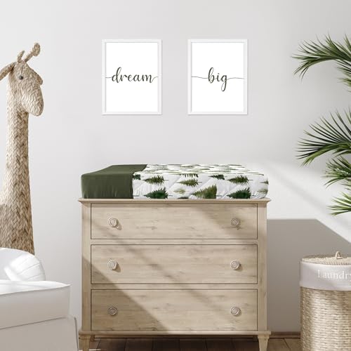 Sweet Jojo Designs watercolor pine tree changing pad sheet close up