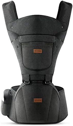 Side profile of baby carrier demonstrating toddler carry position